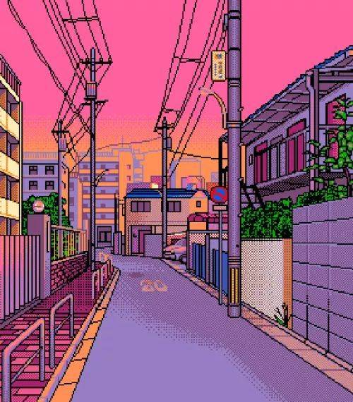 pixel art neighborhood