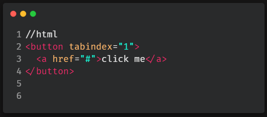 example showing tabindex being used on a button element